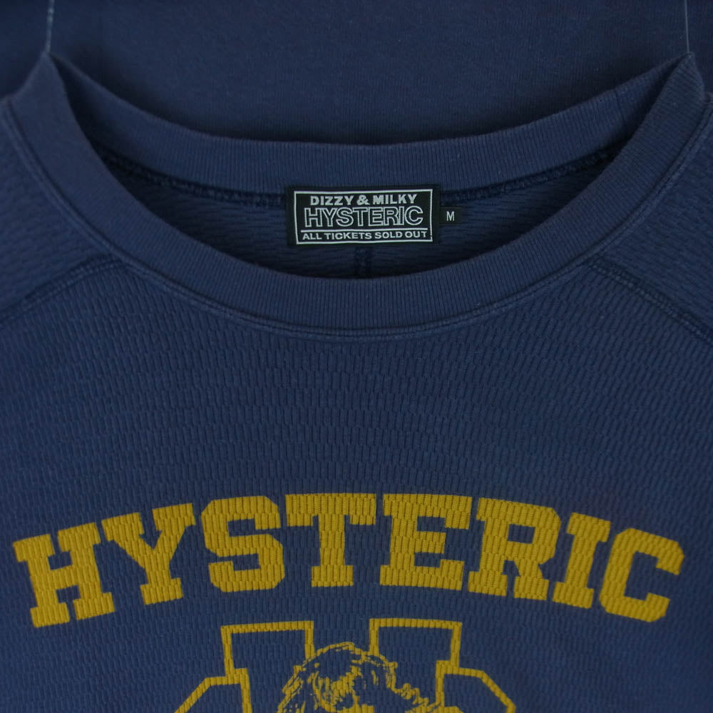 HYSTERIC GLAMOUR ヒステリックグラマー 02243CS08 H SCHOOL 長袖 スウェット トレーナー ネイビー系 イエロー系 M【中古】
