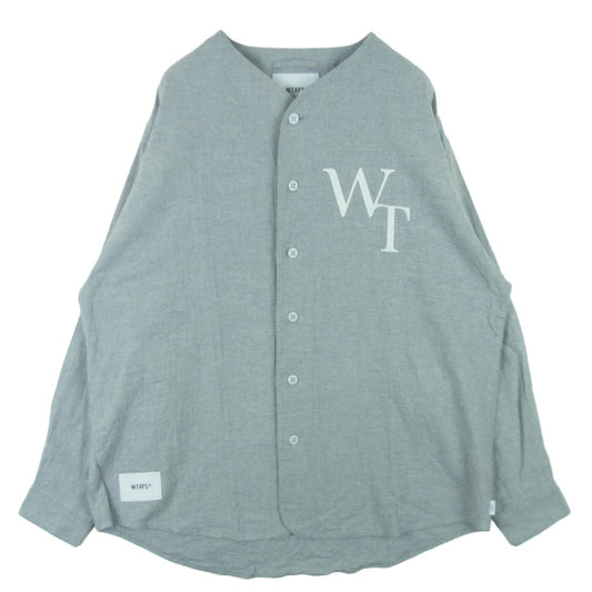 WTAPS ダブルタップス 23SS 231TQDT-SHM07 LEAGUE LS COTTON. TWILL 長袖 ベースボール シャツ グレー系 02【中古】