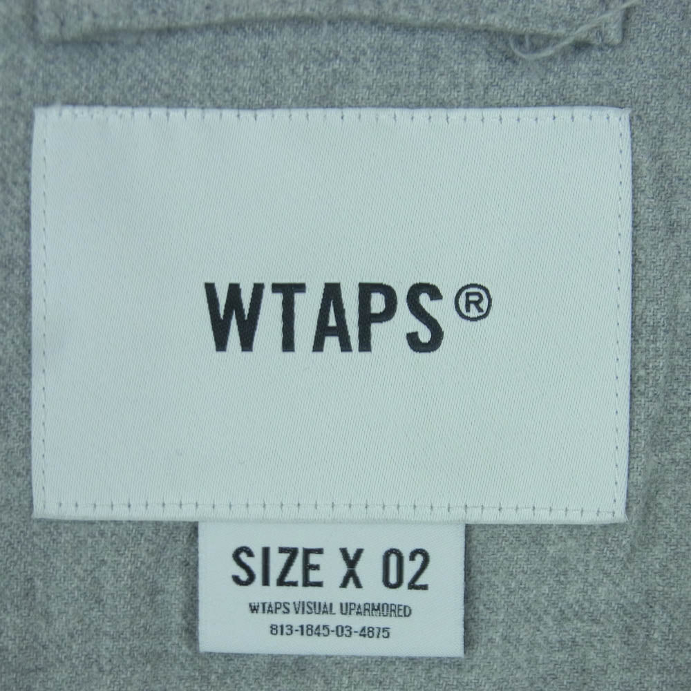 WTAPS ダブルタップス 23SS 231TQDT-SHM07 LEAGUE LS COTTON. TWILL 長袖 ベースボール シャツ グレー系 02【中古】