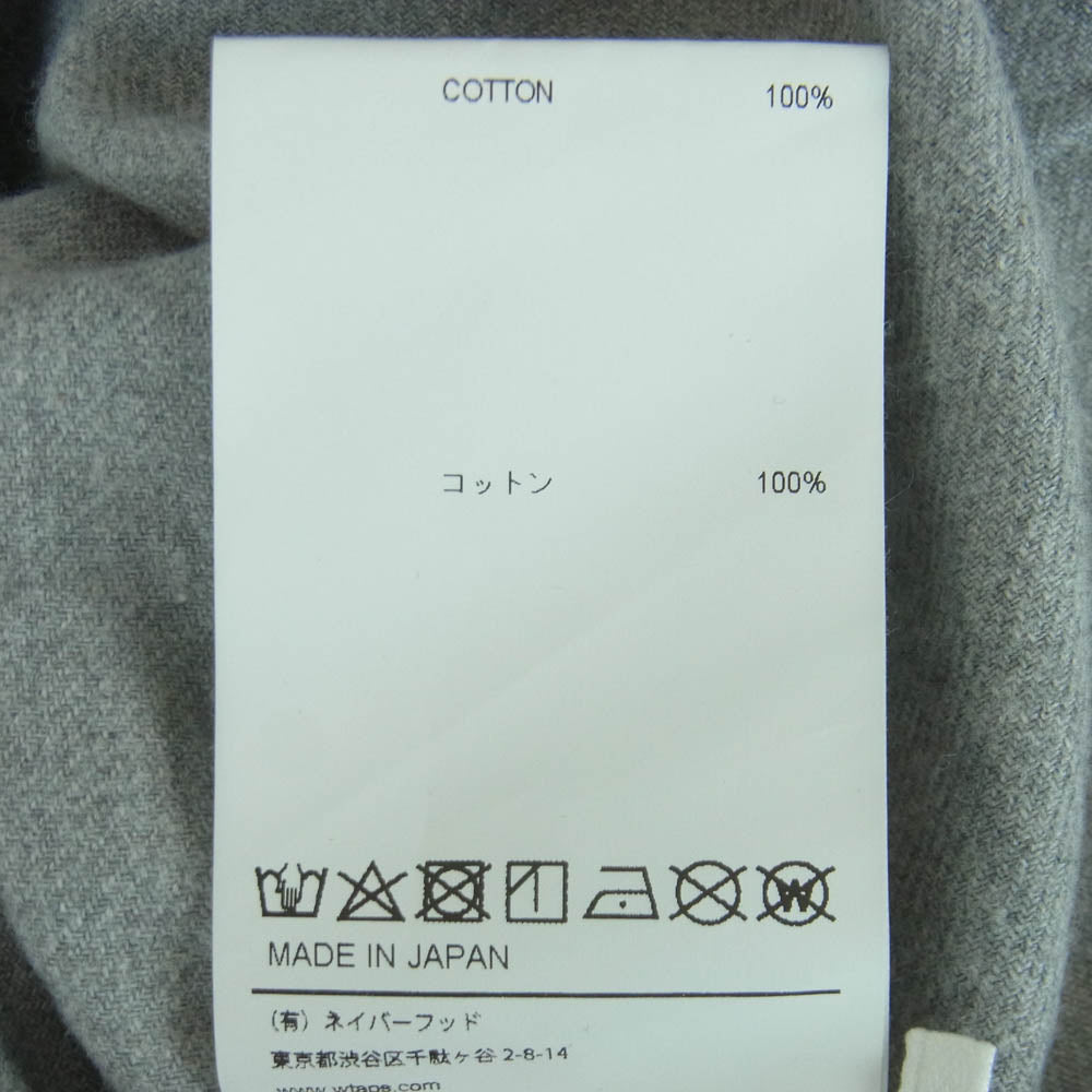 WTAPS ダブルタップス 23SS 231TQDT-SHM07 LEAGUE LS COTTON. TWILL 長袖 ベースボール シャツ グレー系 02【中古】