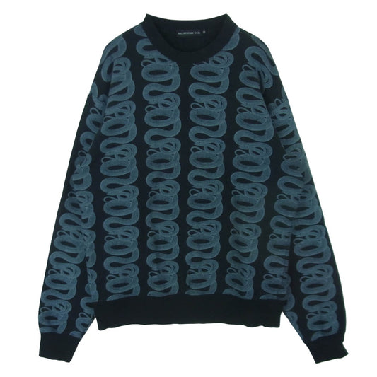HYSTERIC GLAMOUR ヒステリックグラマー 06123CS01 SNAKE LOOP柄 スネーク 長袖 スウェット ブラック系 グレー系 M【中古】