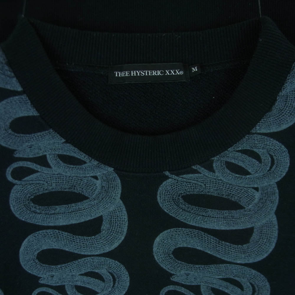 HYSTERIC GLAMOUR ヒステリックグラマー 06123CS01 SNAKE LOOP柄 スネーク 長袖 スウェット ブラック系 グレー系 M【中古】