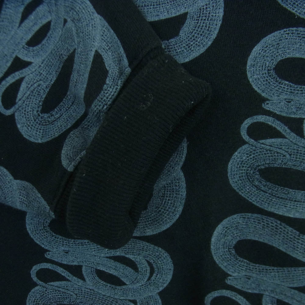 HYSTERIC GLAMOUR ヒステリックグラマー 06123CS01 SNAKE LOOP柄 スネーク 長袖 スウェット ブラック系 グレー系 M【中古】