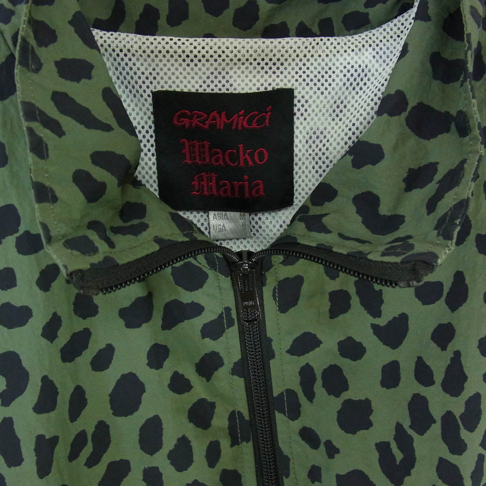 WACKO MARIA ワコマリア Gramicci グラミチ GMJ3-S3023 レオパード ナイロン ジップアップ ジャケット グリーン系 M【中古】
