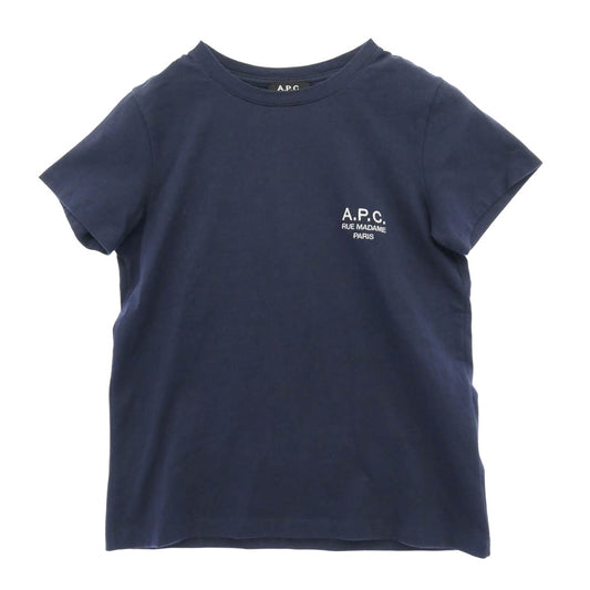 A.P.C. アーペーセー F26842 RUE MADAME PARIS ロゴ刺繍 リュ マダム パリ Ｔシャツ 半袖カットソー ネイビー系 XS【中古】