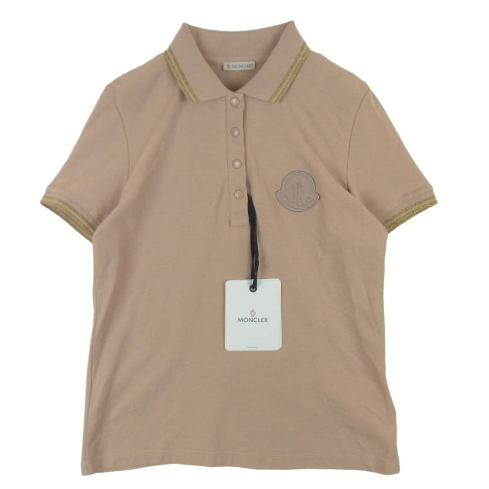 MONCLER モンクレール 20SS F20938A70500 MAGLIA POLO MANICA マグリア ポロ マニカ 半袖 ポロシャツ ピンク系 ベージュ系 ピンクベージュ系 M【中古】