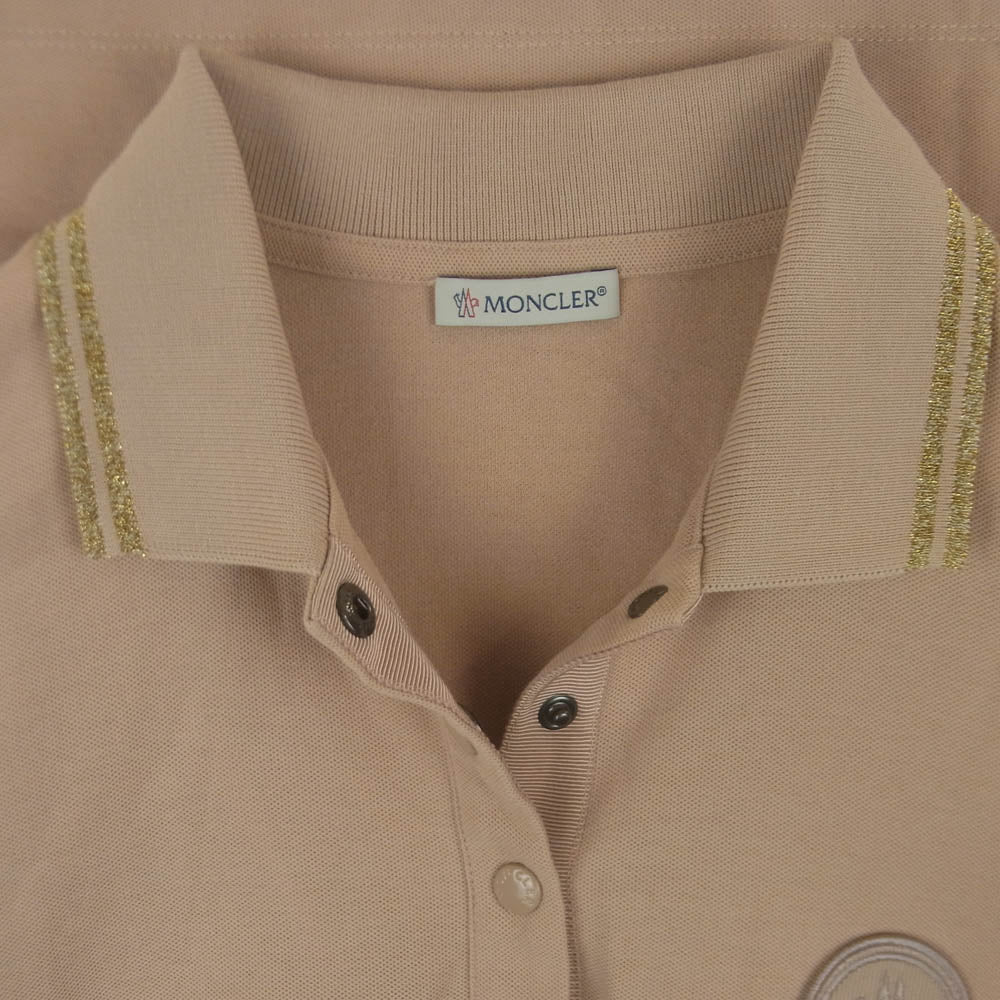 MONCLER モンクレール 20SS F20938A70500 MAGLIA POLO MANICA マグリア ポロ マニカ 半袖 ポロシャツ ピンク系 ベージュ系 ピンクベージュ系 M【中古】
