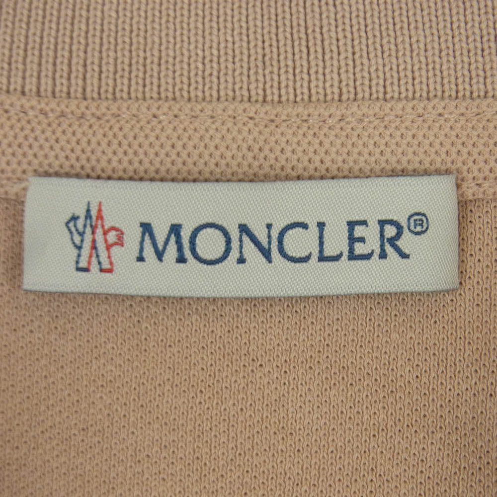 MONCLER モンクレール 20SS F20938A70500 MAGLIA POLO MANICA マグリア ポロ マニカ 半袖 ポロシャツ ピンク系 ベージュ系 ピンクベージュ系 M【中古】