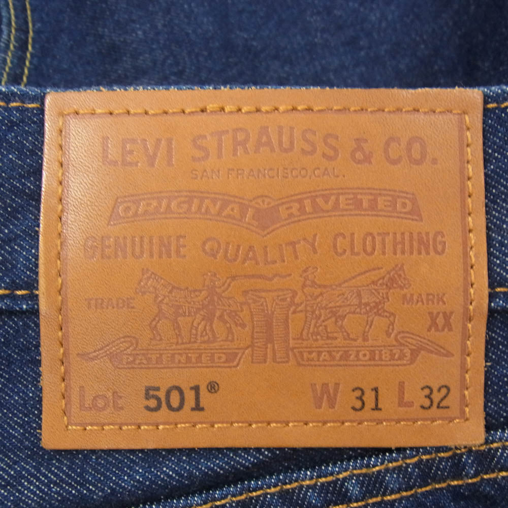 Levi's リーバイス PC9-0040K-0000 Right-on限定 501 ボタンフライ セルビッチ ストレート デニム パンツ インディゴブルー系 31【中古】