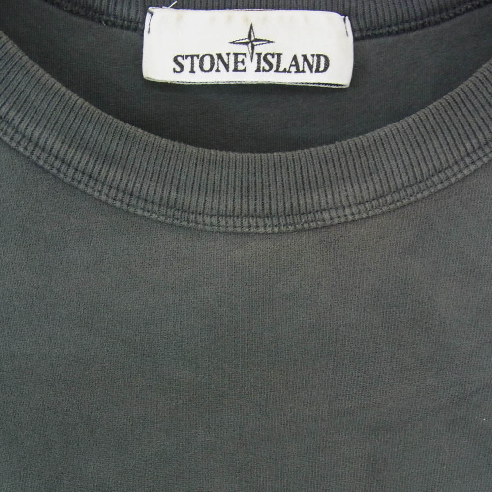 STONE ISLAND ストーンアイランド 791562420 ワッペン付き クルーネック 丸首 長袖 スウェット トレーナー グレー系 XL【中古】