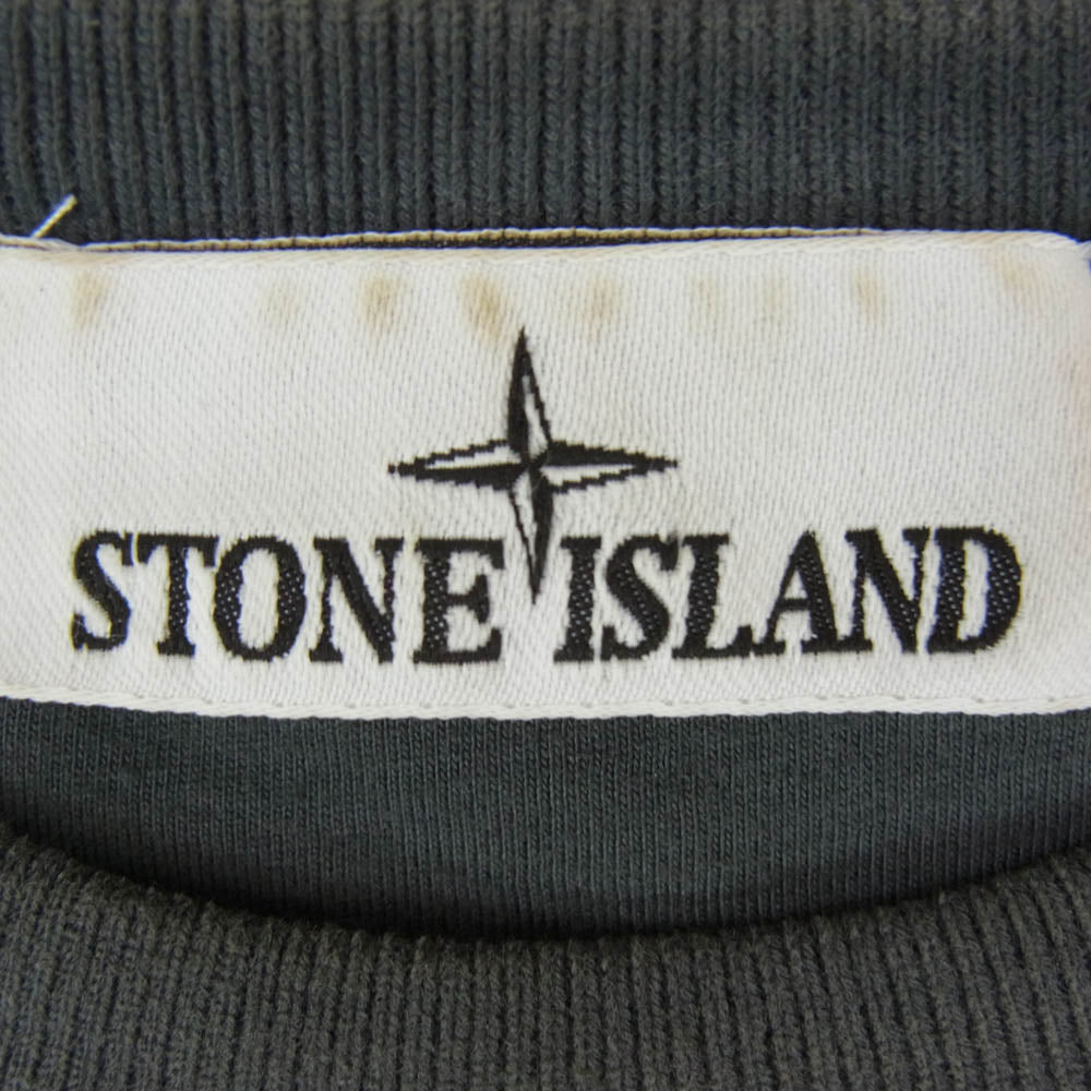STONE ISLAND ストーンアイランド 791562420 ワッペン付き クルーネック 丸首 長袖 スウェット トレーナー グレー系 XL【中古】