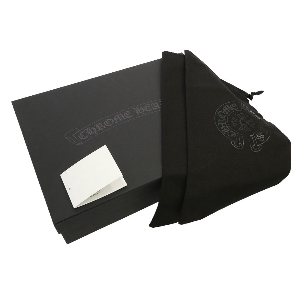 CHROME HEARTS クロムハーツ（原本無） 国内レシート原本付属 CH Plus Patch Leather Slide CHプラス パッチ レザー サンダル スライド ブラック系 37【新古品】【未使用】【中古】