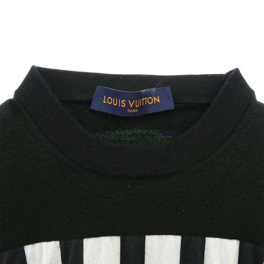 LOUIS VUITTON ルイ・ヴィトン 19AW HHN02W Barcode and Earth Knit Tee Shirt バーコード アンド アース ニット 半袖 Tシャツ ブラック系 XL【中古】