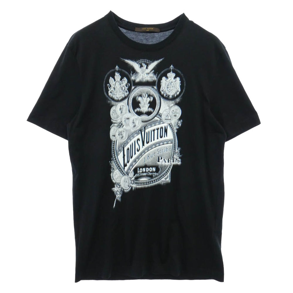 LOUIS VUITTON ルイ・ヴィトン 13AW H4JR02JEZ イタリア製 フロントプリント 半袖 Tシャツ ブラック系 S【美品】【中古】