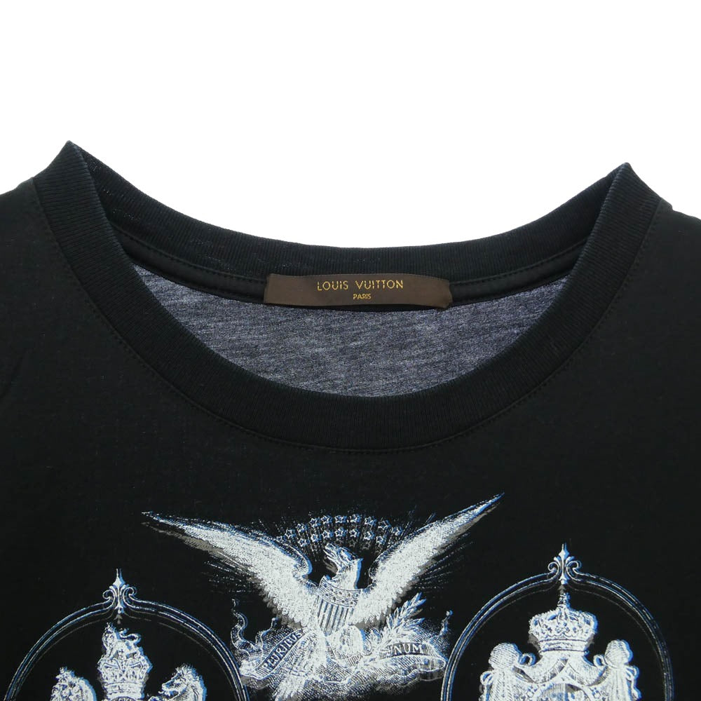 LOUIS VUITTON ルイ・ヴィトン 13AW H4JR02JEZ イタリア製 フロントプリント 半袖 Tシャツ ブラック系 S【美品】【中古】