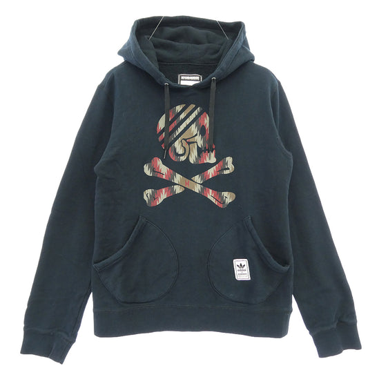 NEIGHBORHOOD ネイバーフッド adidas アディダス S09885 x adidas Originals アディダス オリジナルス スカルプリント プルオーバー フーディー パーカー ブラック系 L【中古】