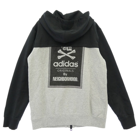 NEIGHBORHOOD ネイバーフッド adidas アディダス S15229 x adidas Originals アディダス オリジナルス プリント ジップアップ フーディー パーカー グレー系 ブラック系 M【中古】
