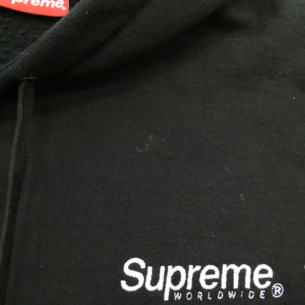 Supreme シュプリーム 23SS Worldwide Hooded Sweatshirt Black ワールドワイド フーディー スウェット シャツ パーカー ブラック L ブラック系 L【中古】