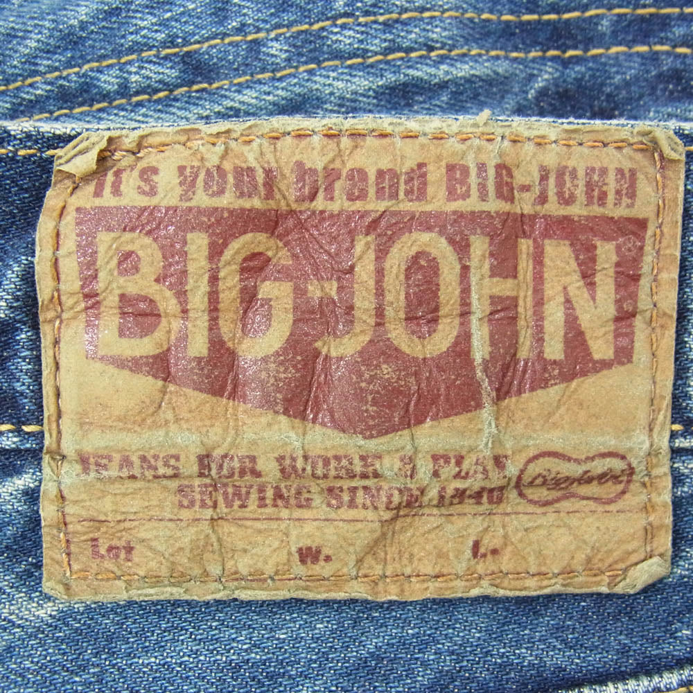 BIG JOHN ビッグジョン M102SL VINTAGE 60's Classic Straight ヴィンテージ加工 テーパード デニム パンツ インディゴブルー系 34【中古】