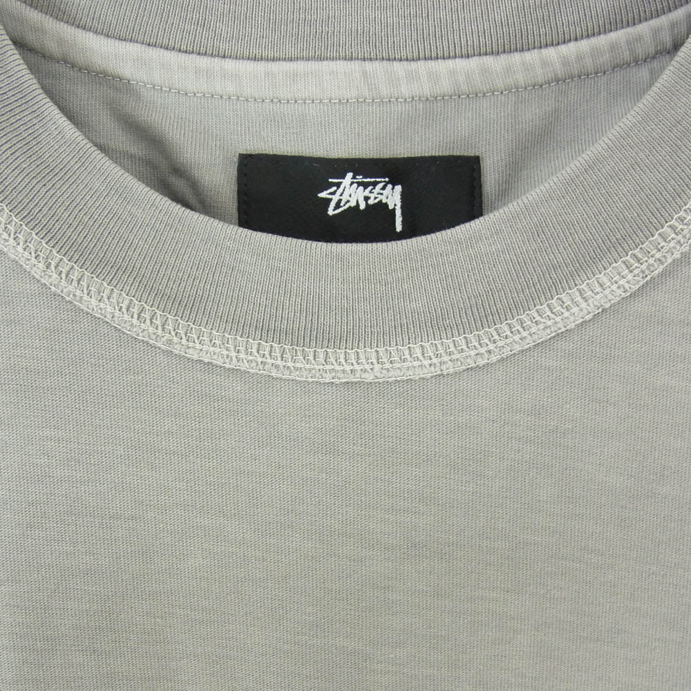 STUSSY ステューシー 1140283 LAZY TEE ロゴプリント リラックスフィット ピグメントダイ コットン Tシャツ 半袖 カットソー グレー系 L【新古品】【未使用】【中古】