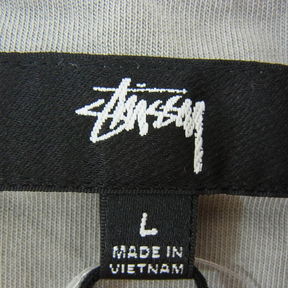 STUSSY ステューシー 1140283 LAZY TEE ロゴプリント リラックスフィット ピグメントダイ コットン Tシャツ 半袖 カットソー グレー系 L【新古品】【未使用】【中古】