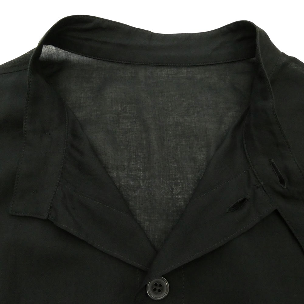 Yohji Yamamoto POUR HOMME ヨウジヤマモトプールオム HP-B23-233 80 MODAL LOAN STAND COLLAR LONG BLOUSE スタンドカラー ロング ブラウス シャツ ブラック系 1【中古】