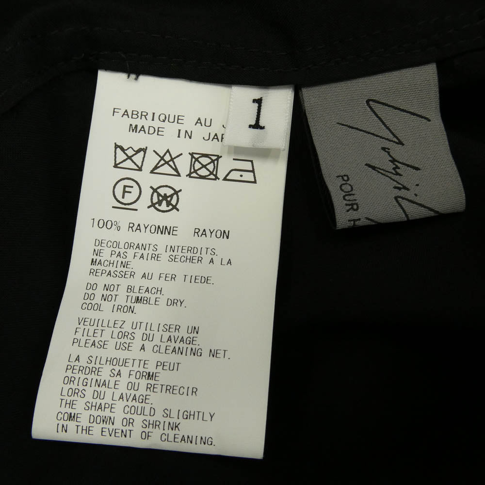 Yohji Yamamoto POUR HOMME ヨウジヤマモトプールオム HP-B23-233 80 MODAL LOAN STAND COLLAR LONG BLOUSE スタンドカラー ロング ブラウス シャツ ブラック系 1【中古】
