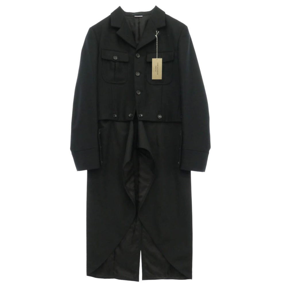 COMME des GARCONS HOMME PLUS コムデギャルソンオムプリュス 25AW PP-J043 TO HELL WITH WAR 燕尾 ウール ジャケット コート ブラック系 M【極上美品】【中古】