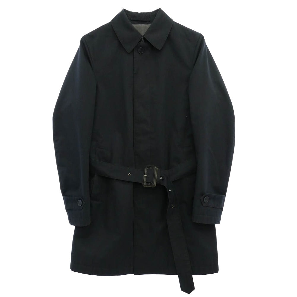 Herno ヘルノ 比翼 ステンカラー ロング コート ブラック系 44【中古】