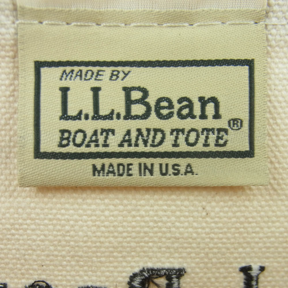 SOPHNET. ソフネット L.L.Bean エルエルビーン キャンバス ロゴ トート バック コットン アメリカ製 オフホワイト系 ブラック系【中古】