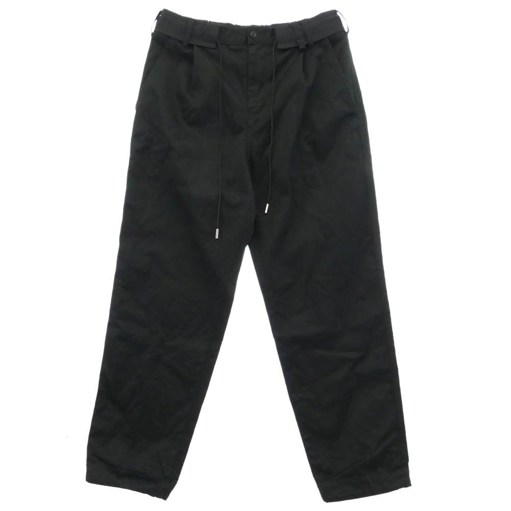Sacai サカイ 24AW SCM-214 Chino Pants ナイロン切替 タック ドローコード チノ パンツ ブラック系 3【中古】