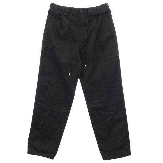 Sacai サカイ 24AW SCM-214 Chino Pants ナイロン切替 タック ドローコード チノ パンツ ブラック系 3【中古】