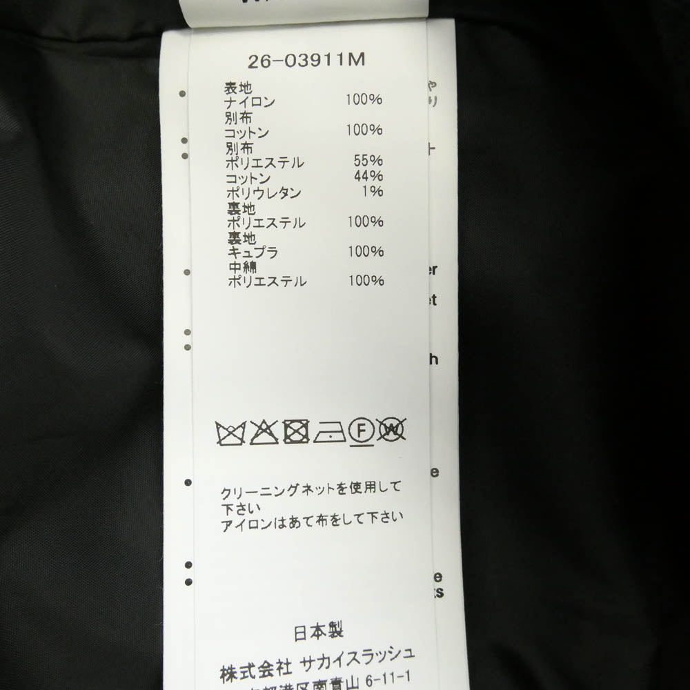 Sacai サカイ 26SS 26-03911M Cotton Chino × Nylon Twill Blouson コットンチノ ナイロン ツイル ブルソン ブラック系 2【中古】