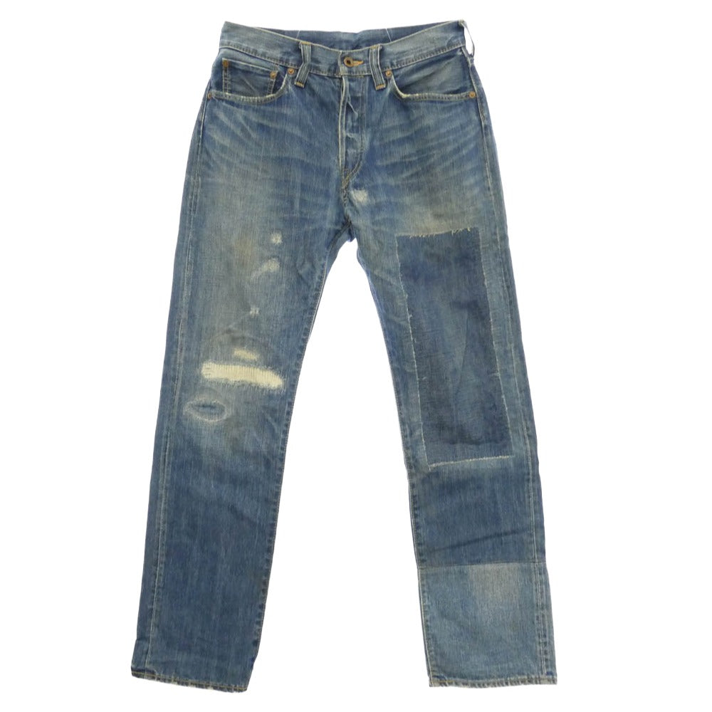 BRU NA BOINNE ブルーナボイン 7044-0 リペア ダメージ 加工 デニム パンツ ジーンズ インディゴブルー系【中古】