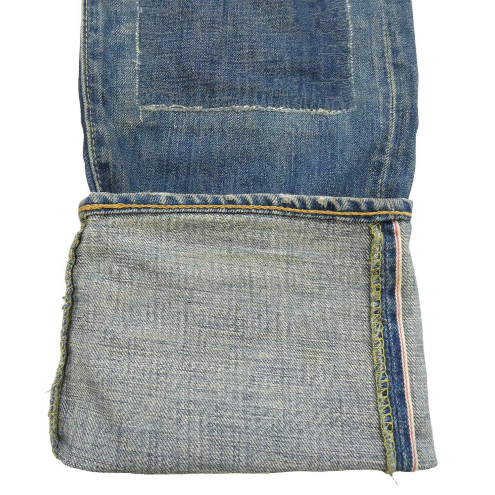 BRU NA BOINNE ブルーナボイン 7044-0 リペア ダメージ 加工 デニム パンツ ジーンズ インディゴブルー系【中古】