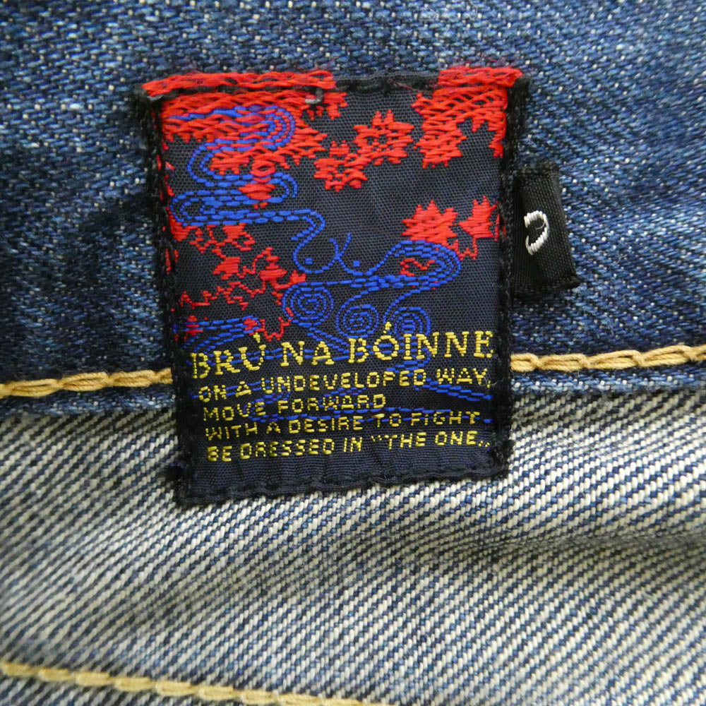 BRU NA BOINNE ブルーナボイン 7044-0 リペア ダメージ 加工 デニム パンツ ジーンズ インディゴブルー系【中古】
