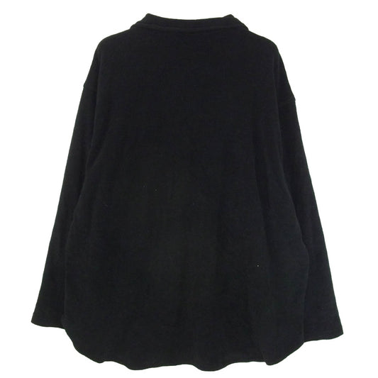 COMOLI コモリ 25SS B01-05039 パイル 無地 スキッパー 長袖 ロングスリーブ シャツ ブラック系 2【中古】