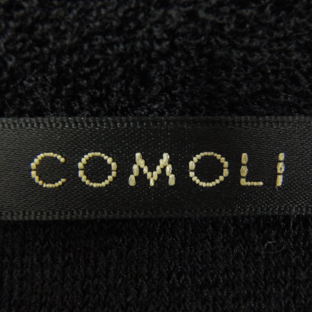 COMOLI コモリ 25SS B01-05039 パイル 無地 スキッパー 長袖 ロングスリーブ シャツ ブラック系 2【中古】