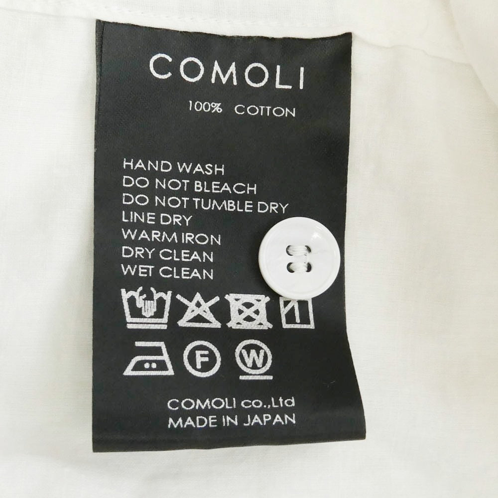 COMOLI コモリ 26SS D01-02007 MUSLIN PULLOVER SHIRT モスリン プルオーバー 長袖 シャツ ホワイト系 2【中古】