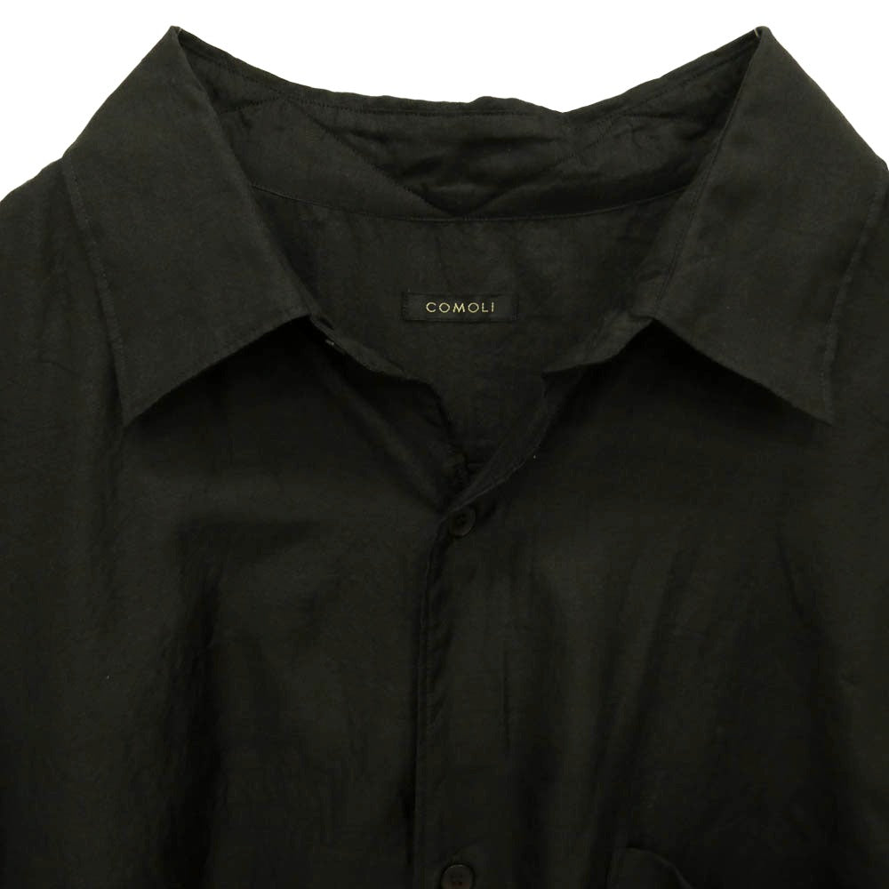 COMOLI コモリ 26SS D01-02017 ウールシルク コモリシャツ 長袖シャツ サイズ5 ダークブラウン系 5【中古】