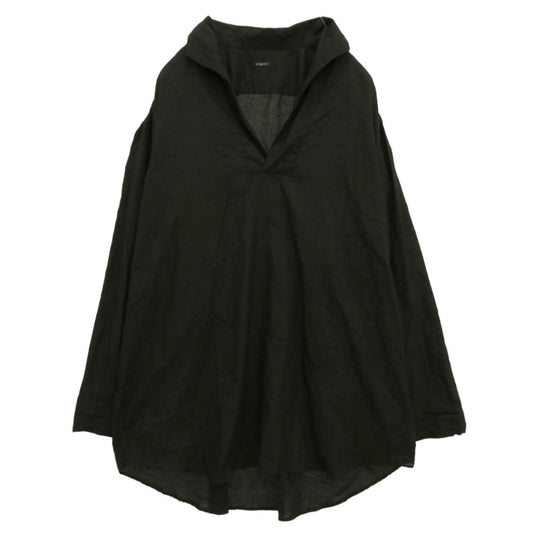 COMOLI コモリ 26SS D01-08003 KHADIコットン パジャマ セットアップ スキッパーシャツ ドローストリングパンツ ブラック系 3【中古】