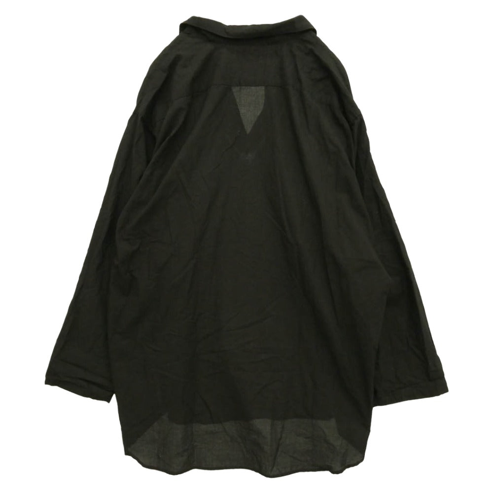 COMOLI コモリ 26SS D01-08003 KHADIコットン パジャマ セットアップ スキッパーシャツ ドローストリングパンツ ブラック系 3【中古】