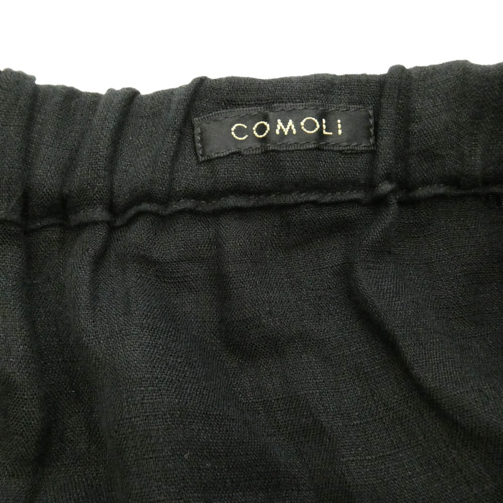 COMOLI コモリ 26SS D01-03016 リネンWクロスドローストリングパンツ ブラック系 3【中古】