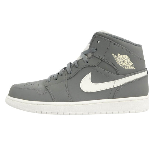 NIKE ナイキ 554724-036 Air Jordan 1 Mid Cool Grey エアジョーダン1 ミッド クール グレー スニーカー グレー系 ホワイト系 30cm【極上美品】【中古】