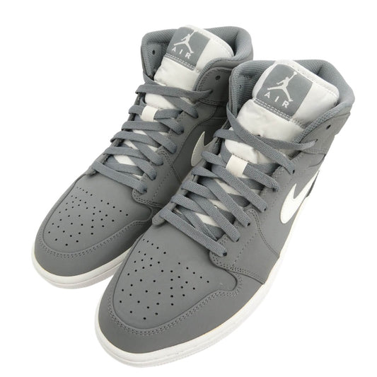NIKE ナイキ 554724-036 Air Jordan 1 Mid Cool Grey エアジョーダン1 ミッド クール グレー スニーカー グレー系 ホワイト系 30cm【極上美品】【中古】
