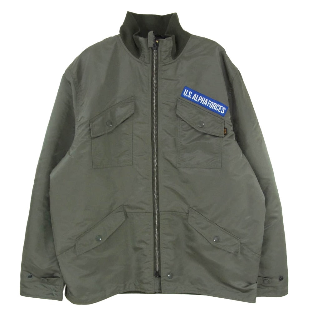 ALPHA アルファ TA0664-059 MFJ18915 CWU-7P MOD ジップアップ フライト ジャケット カーキ系 XL【中古】