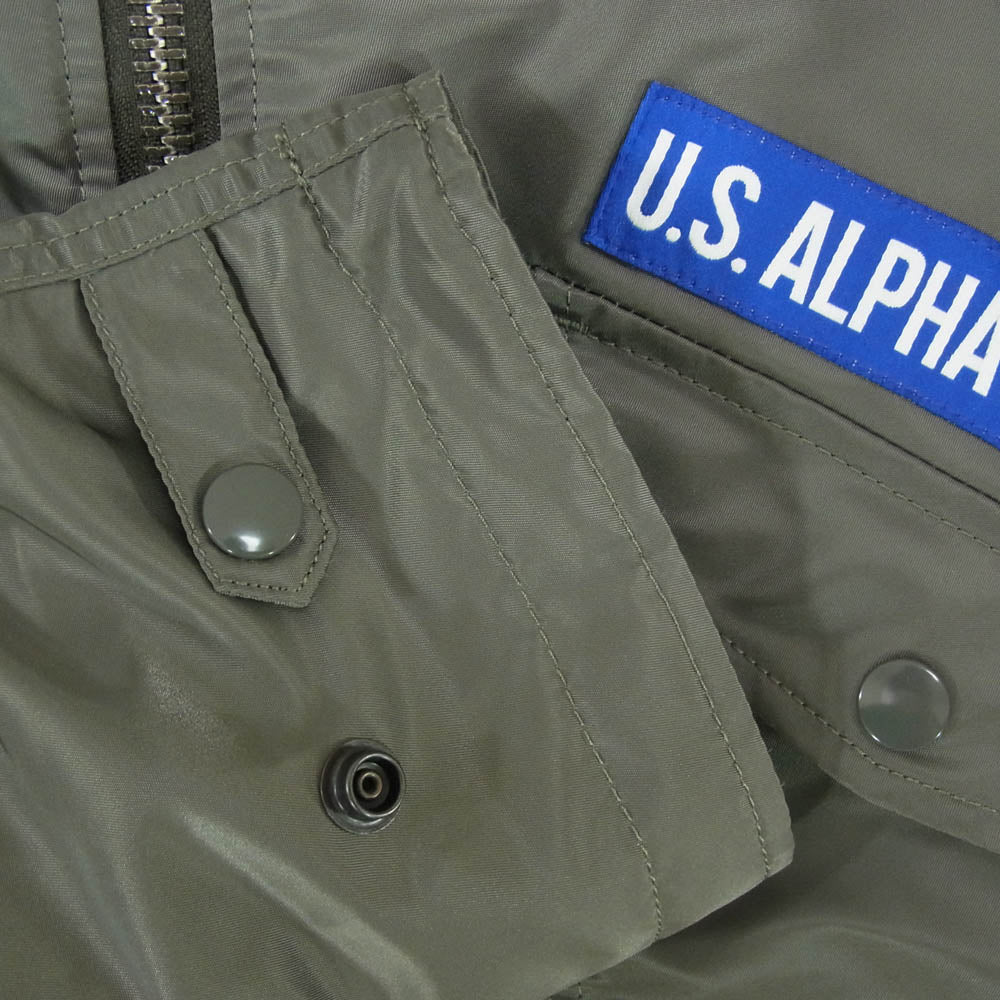 ALPHA アルファ TA0664-059 MFJ18915 CWU-7P MOD ジップアップ フライト ジャケット カーキ系 XL【中古】