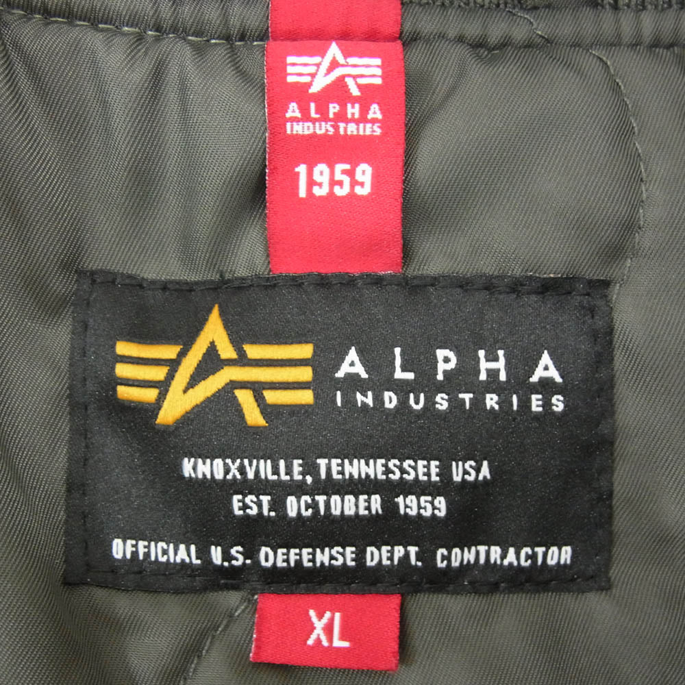 ALPHA アルファ TA0664-059 MFJ18915 CWU-7P MOD ジップアップ フライト ジャケット カーキ系 XL【中古】