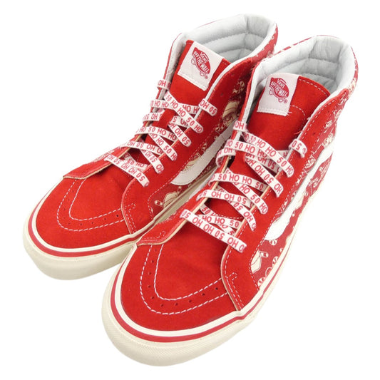 VANS バンズ VN0A2XS1LVT PIRATE SANTA パイレーツサンタ スケートハイ 38 スニーカー レッド系 オフホワイト系 29cm【極上美品】【中古】