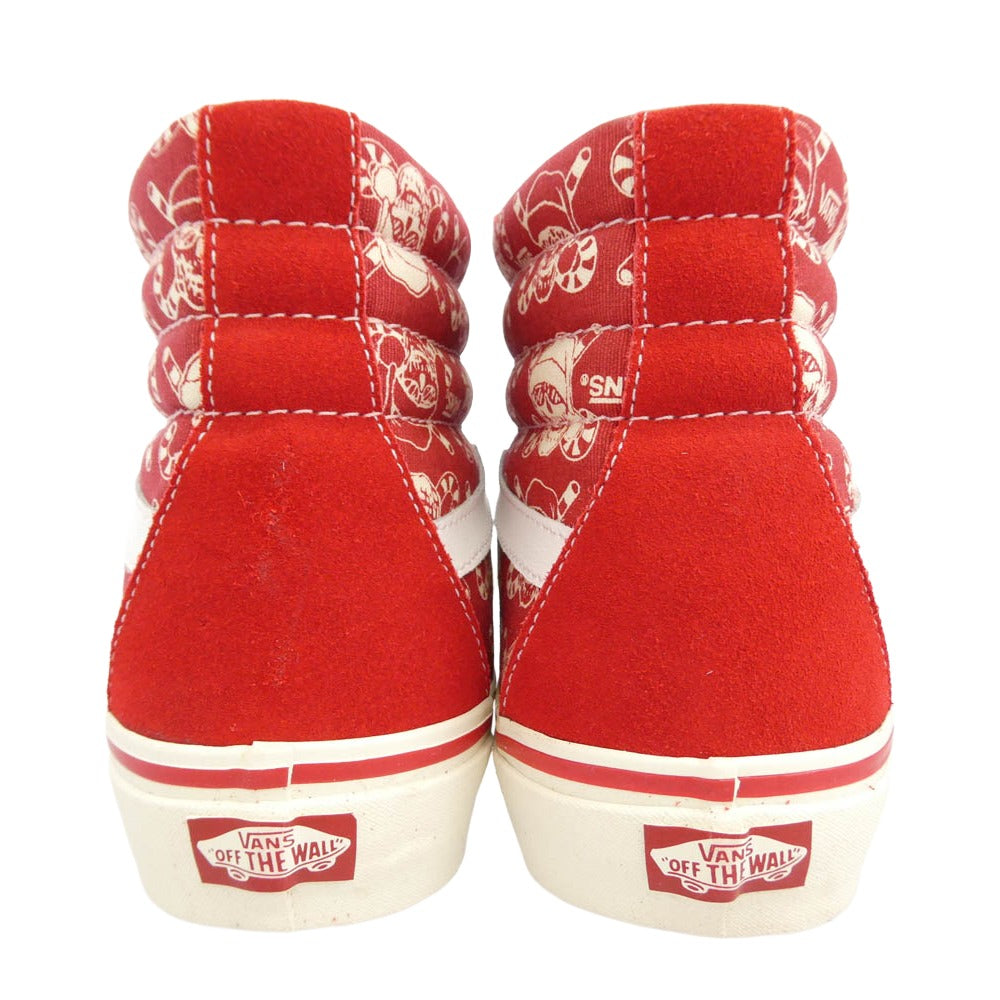 VANS バンズ VN0A2XS1LVT PIRATE SANTA パイレーツサンタ スケートハイ 38 スニーカー レッド系 オフホワイト系 29cm【極上美品】【中古】